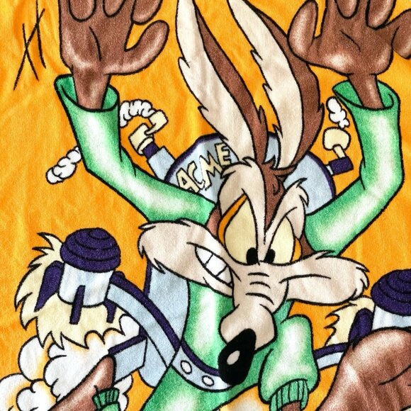 Vintage Looney Tunes Roadrunner And Wile E Coyote Beach Towel - Picture 2 of 8